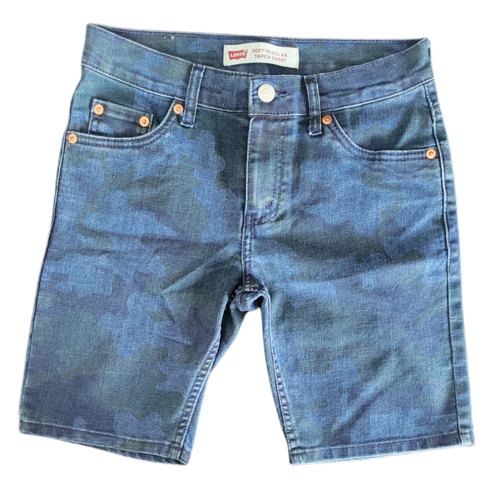Levi's Denim Shorts Big Boys Size 12, Color Blue with Camouflage print pictured